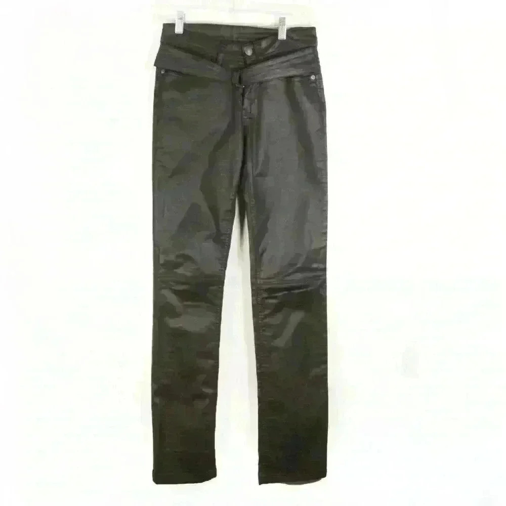 Comptoir Des Cotonniers Paris Black Wax Wash Straight  Leg Pants
